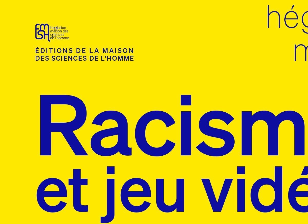 Titre du livre de M. Derfoufi, « Racisme et jeu vidéo », titre bleu sur fond jaune.